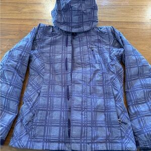 The North Face Women's Purple Plaid Hooded Ski Jacket